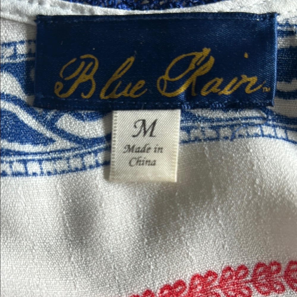 Blue Rain Red and Blue Off the Shoulder Blouse Top Americana - Picture 6 of 9